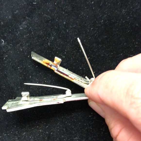 Retro Deco Style Black Enamel Rhinestone Brooches (2) - Picture 13 of 14